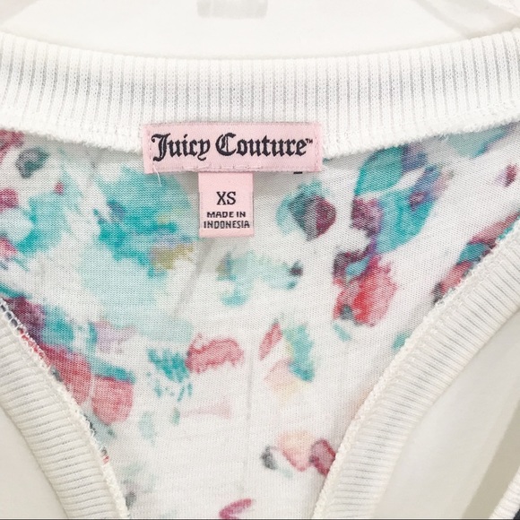 JUICY COUTURE Colorful Watercolor Ribbed Racerback Tank Top Size XS - Picture 5 of 7